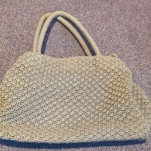 The Sak Hand Crocheted / Woven Hobo Shoulder Bag - Neutral Tan/Taupe